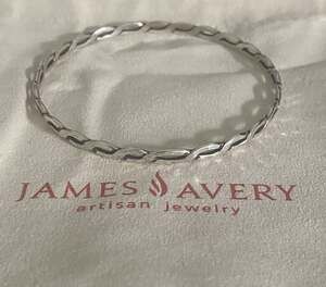 James Avery Hammered Twisted Wire Bangle Bracelet 8”